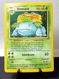 Pokemon TCG: Base Set Unlimited Venusaur 15/102 Holo Rare LP - Image 1