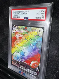 Pokemon Snorlax VMAX 206/202 Swsh01: Sword & Shield Secret Rare Holo PSA 10 2020 - Image 1