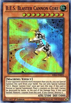 Yugioh: B.E.S. Blaster Cannon Core - RIRA-EN023 - Super Rare - 1st Edition - MP - Image 1