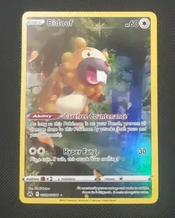 Pokemon TCG Bidoof Holo Ultra Rare Card Crown Zenith: Galarian Gallery GG29/GG70 - Image 1