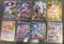 Pokemon Cards Mewtwo & Mew GX, V, EX, VSTAR Full Art Holo Foil Lot Of 8 Cards - Image 1