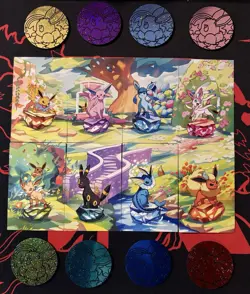 Prismatic Evolution Eevee Mini Tin Art Cards Complete Bundle All 8 No Packs - Image 2