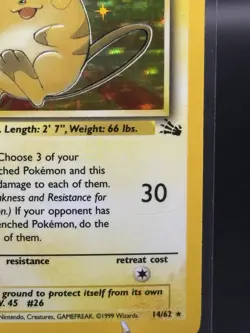 Raichu (14) - Fossil (FO) - Unlimited - Lightly Played (LP) - Pokemon Card - Image 3