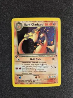 Pokemon Dark Charizard 4/82 Team Rocket Holo Rare 1st Edition 80 HP Card 2000 - Image 1