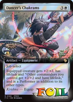Dancer's Chakrams Extended Art 0105 MTG Commander FINAL FANTASY Rare NP Foil - Image 1