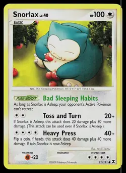 Pokemon Card Rising Rivals Snorlax 81/111 Common - Image 1