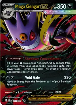 Mega GENGAR Ex CARD LOT OF 3, Double Rare, 056/094, Phantasmal Flames - Image 2