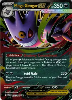 Mega GENGAR Ex CARD LOT OF 3, Double Rare, 056/094, Phantasmal Flames - Image 4