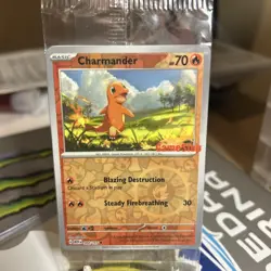 Pokemon Charmander Reverse Holo Card 004/165 GameStop Exclusive Sealed Promo - Image 2