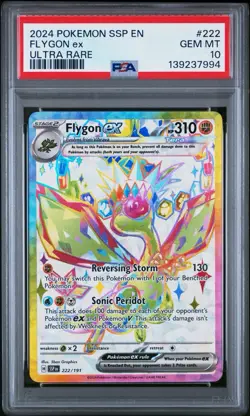 Pokemon TCG Flygon EX Holo Ultra Rare Card 222/191 Sv08: Surging Sparks PSA 10 - Image 1