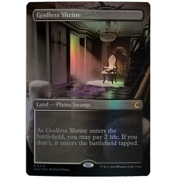 Godless Shrine Borderless Foil CLU MTG M/NM Shock Land Plains Swamp Dual TCG CCG - Image 1