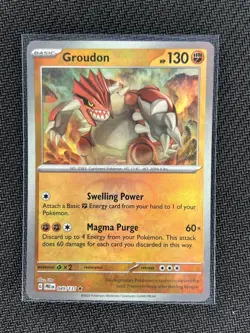POKEMON TCG GROUDON 049/131 MASTERBALL HOLO RARE NM PRISMATIC EVOLUTIONS - Image 1