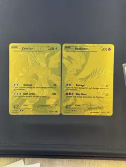 Pokemon TCG Reshiram 114/113/Zekrom 115/113 Legendary Treasures Gold Secret Rare - Image 1