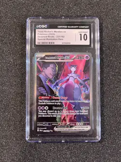 Team Rocket's Mewtwo EX, 231/182 SIR, CGC 10, Pokemon S&V Destined Rivals - Image 1