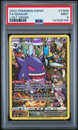 2022 POKEMON SWORD & SHIELD LOST ORIGIN #TG06 FULL ART/GENGAR PSA 9 - Image 1