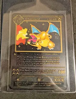 Pokemon 1st Edition CHARIZARD - BLASTOISE - VENUSAUR Base Set CUSTOM Black Metal - Image 2