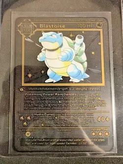 Pokemon 1st Edition CHARIZARD - BLASTOISE - VENUSAUR Base Set CUSTOM Black Metal - Image 3
