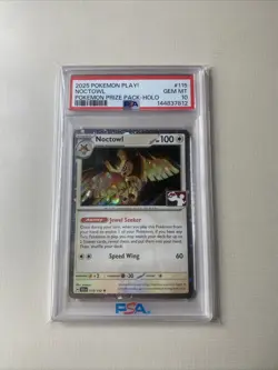 Pokemon Play! Noctowl Prize Pack Holo Psa 10 Low Pop #115 - Image 1