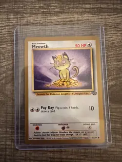 1999 Pokemon Jungle Promo Fruit Roll #56 Meowth Gold Border - Image 1