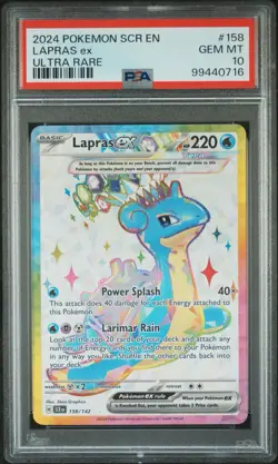 2024 POKEMON SCR EN-STELLAR CROWN ULTRA RARE #158 LAPRAS EX PSA 10 - Image 1