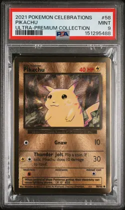 2021 POKEMON CELEBRATIONS ULTRA-PREM COLL #58 PIKACHU PSA 9 - Image 1