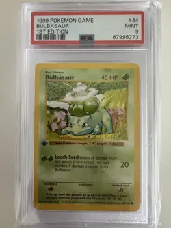 1999 POKEMON BASE SET 1ST EDITION #44 BULBASAUR SHADOWLESS - PSA 9 Mint - Image 1