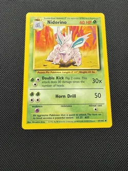 Pokemon TCG Nidorino 37/102 Base Set Uncommon LP 1999 WoTC Unlimited - Image 2