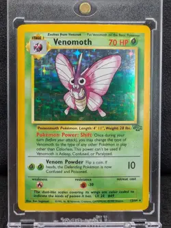 1999 Pokemon Jungle Venomoth 13/64 HOLO MP-LP - Image 1