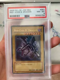 Yugioh red eyes black dragon sdj-001 psa 8 - Image 1