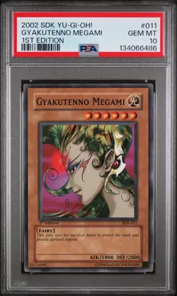 2002 YU-GI-OH! STARTER DECK: KAIBA 1ST ED #011 GYAKUTENNO MEGAMI PSA 10 - Image 1