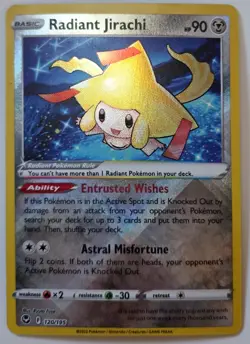 Pokemon TCG Radiant Jirachi Card 120/195 Swsh12: Sword & Shield Silver Tempest - Image 1