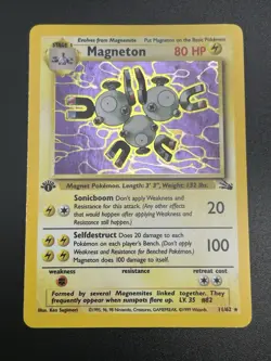 MAGNETON Pokemon Card - WOTC - 1st Edition - Fossil - 11/62 - HOLO - NM (A) - Image 3