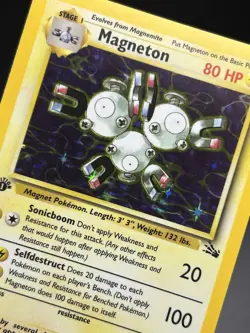 MAGNETON Pokemon Card - WOTC - 1st Edition - Fossil - 11/62 - HOLO - NM (A) - Image 4