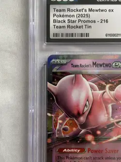 Team Rocket's Mewtwo ex 216 Black Star Promo EX Holo CGC 10 Pokemon TCG Card - Image 5