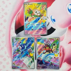 Rowlett 043 + Litten 044 + Popplio 045 - First Partner Pokemon Cards #L140 - Image 1