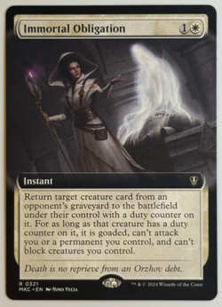 MTG Commander MKM Extended Art R Immortal Obligation #0321 - Image 1