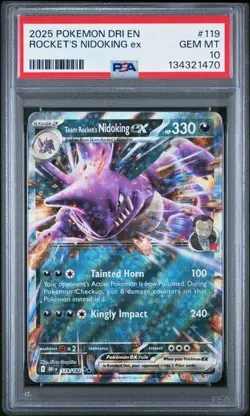 PSA 10 - 2025 POKEMON DRI EN-DESTINED RIVALS 119 ROCKET'S NIDOKING EX | POP 76 - Image 1