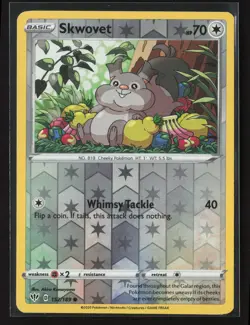 Skwovet Common SWSH03: Darkness Ablaze 152/189 NM Pokemon Card Reverse Holo - Image 1
