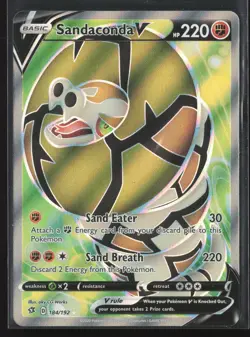 Sandaconda V (Full Art) Ultra Rare SWSH02: Rebel Clash 184/192 NM Pokemon Card - Image 1