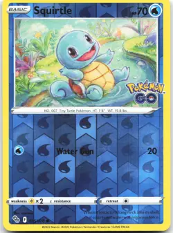 Squirtle 015/078 Common Pokemon GO Pokemon Reverse Holo Lightly Played - Image 1
