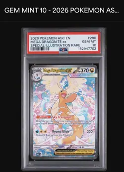 2026 POKEMON ASCENDED HEROES SPECIAL ILLUSTRATION RARE MEGA DRAGONITE EX PSA 10 - Image 1