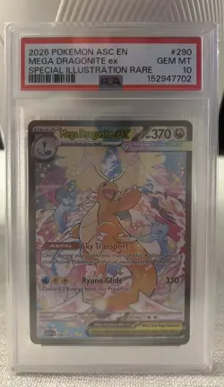 2026 POKEMON ASCENDED HEROES SPECIAL ILLUSTRATION RARE MEGA DRAGONITE EX PSA 10 - Image 3