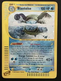 2002 Pokemon Expedition Base Set Blastoise Holo 4/165 Rare Vintage E-Reader - Image 1