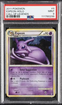 2011 POKEMON CALL OF LEGENDS #4 ESPEON-HOLO PSA 9 - Image 1
