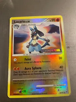 Lucario Reverse Holo 6/130 2007 Pokemon TCG Diamond & Pearl HP - Image 1