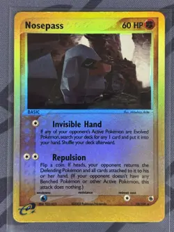 Pokemon TCG - Nosepass 18/109 Reverse Holo - Light Play/MP - Ruby and Sapphire - Image 1