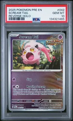 PSA 10 - 2025 POKEMON PRE EN PRISMATIC 042 SCREAM TAIL | REVERSE HOLO | POP 3 - Image 1