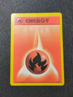 Pokemon TCG Fire Energy Base Set 98/102 Regular Unlimited Common - Image 1