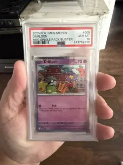 2025 POKEMON MEP PROMO SINGLE PACK BLISTER #005 DRIFLOON PSA 10 (LOW POP) - Image 1