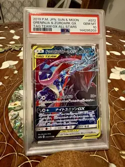 Pokemon Greninja & Zoroark GX 2019 Tag Team GX All Stars Holo 072/173 PSA 10 - Image 1